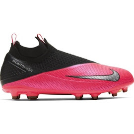 Kopačky Nike Phantom Vsn 2 Elite Df FG / MG Jr CD4062-606 červeno-růžová, černá růžový