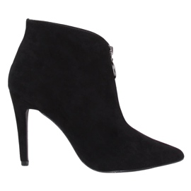 Černé boty na špendlíku černé A3-029 černé černá Černé boty na špendlíku černé A3-029 černé černá