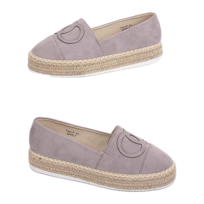 Šedé espadrilky pro ženy T341P Grey šedá