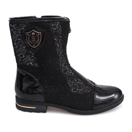 Prolamované boty Zippered X362 Black černý