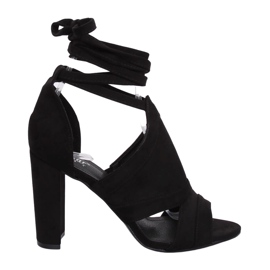 Černé sandály přivázané ke kotníku NS112P Black černý