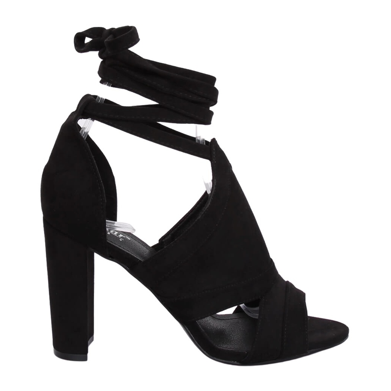 Černé sandály přivázané ke kotníku NS112P Black černá Černé sandály přivázané ke kotníku NS112P Black černá