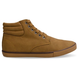 Stylové vysoké tenisky Y034 Camel hnědý