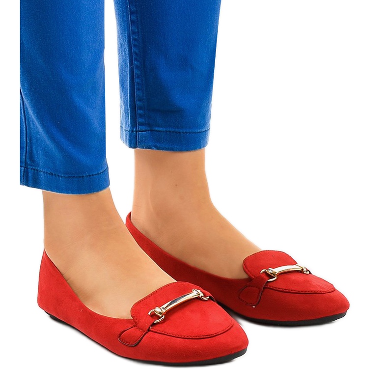 Červené mokasíny balerínky 2S2018-56 Červené mokasíny balerínky 2S2018-56