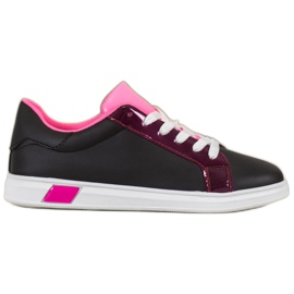 Ideal Shoes Módní tenisky s eko kůží černý vícebarevný