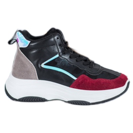 Ideal Shoes Vysoké boty na platformě černý vícebarevný