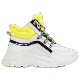 Ideal Shoes Módní boty bílý vícebarevný žluť