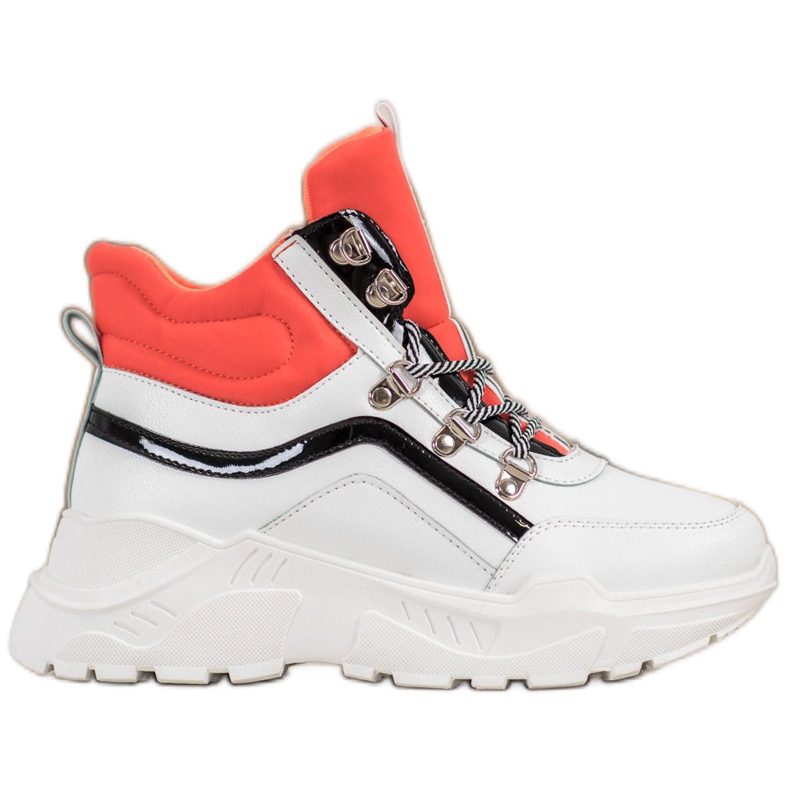 Ideal Shoes Módní boty bílý oranžový vícebarevný Ideal Shoes Módní boty bílý oranžový vícebarevný
