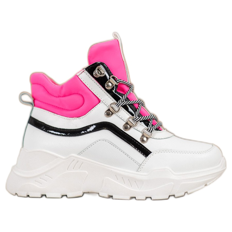 Ideal Shoes Módní boty bílý růžový vícebarevný