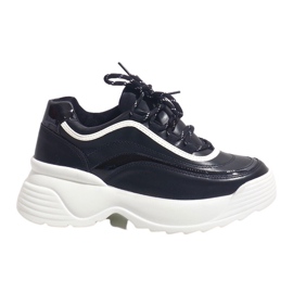 Černé sportovní tenisky z eko kůže 7918-Y černá