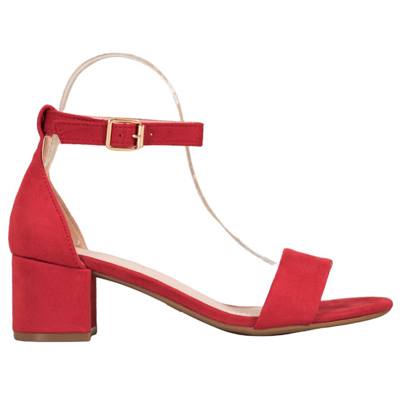 Evento Klasické sandály na nízkém podpatku červené