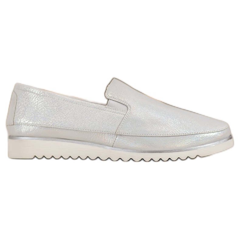 Sergio Leone Stříbrné nazouvací boty šedá