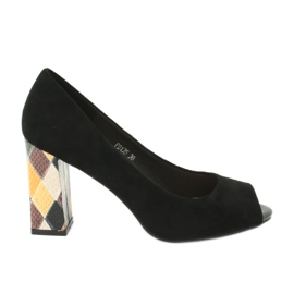 Semišové lodičky Sergio Leone PB135 černé černý