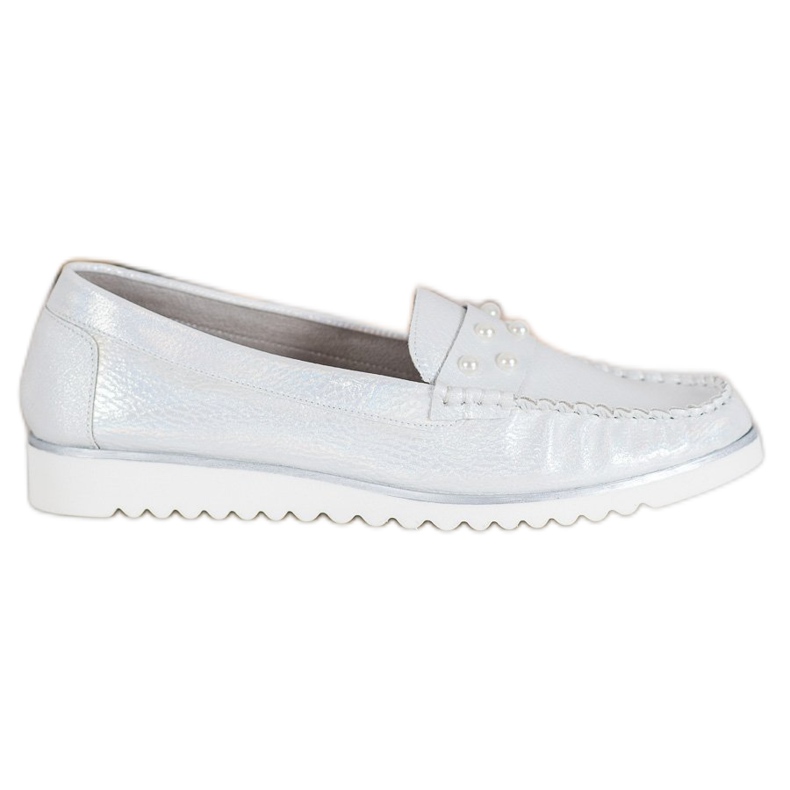 Sergio Leone Mokasíny s perlami šedá