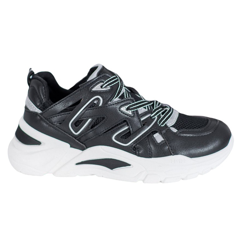 Small Swan Pohodlné ekologické kožené tenisky černá