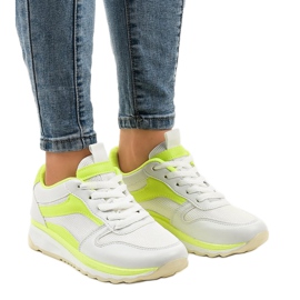 Bílé a zelené sportovní boty BOK-1195 bílý zelený