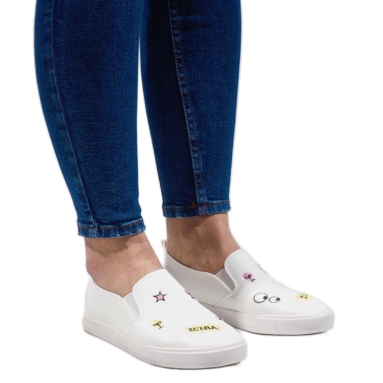 Bílé tenisky s potisky G82-2 bílý