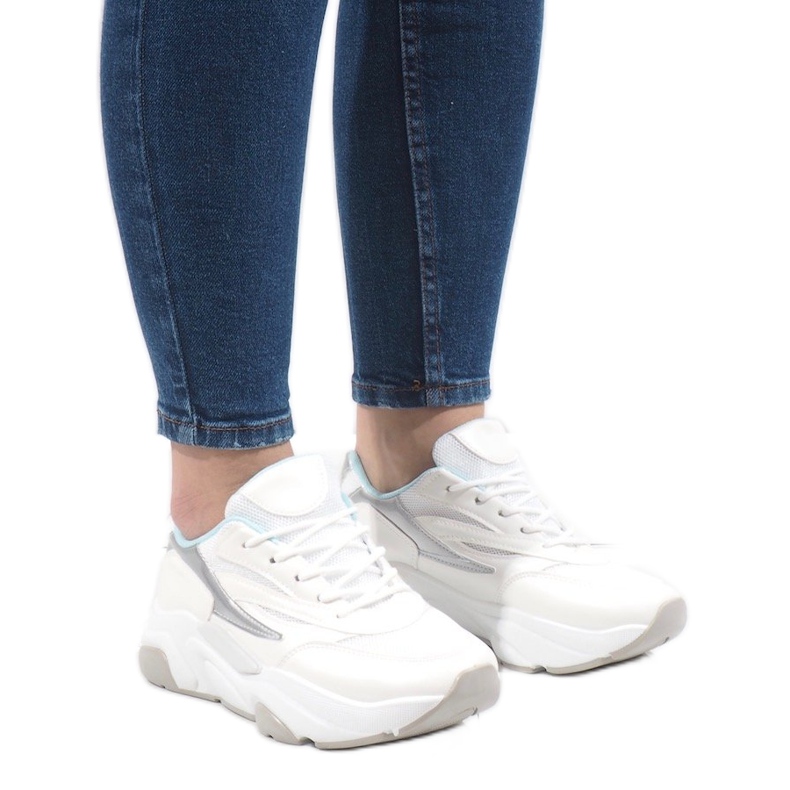 Bílé sportovní tenisky SX001-6 bílý modrý