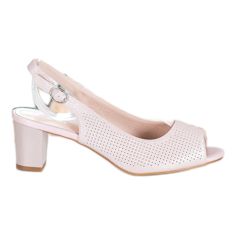 Sergio Leone Prolamované sandály na baru růžový