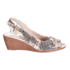 Sergio Leone Sandály na klínku hnědý žluť