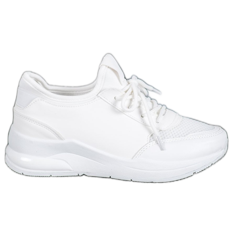 SHELOVET Svázané boty v eko kůži bílý