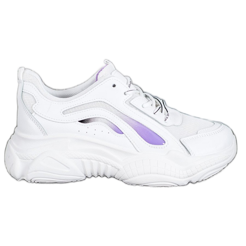 SHELOVET Módní tenisky na platformě bílý