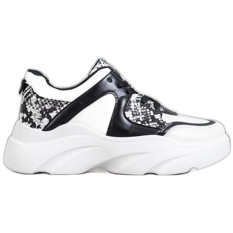 Weide Módní ekologické kožené tenisky bílý černá