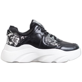 Weide Módní ekologické kožené tenisky černý