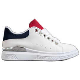 SHELOVET Tenisky na platformě s eko kůží bílý