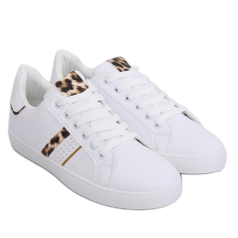 Bílé dámské tenisky K-388 WHITE / LEOPARD bílý Bílé dámské tenisky K-388 WHITE / LEOPARD bílý