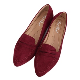 Dámské vínové mokasíny CH-1M6 Wine Red červený