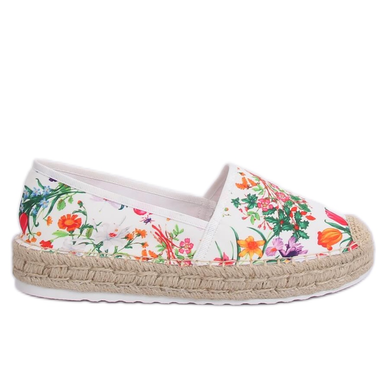 Květinové dámské espadrilky JH91P White vícebarevný Květinové dámské espadrilky JH91P White vícebarevný