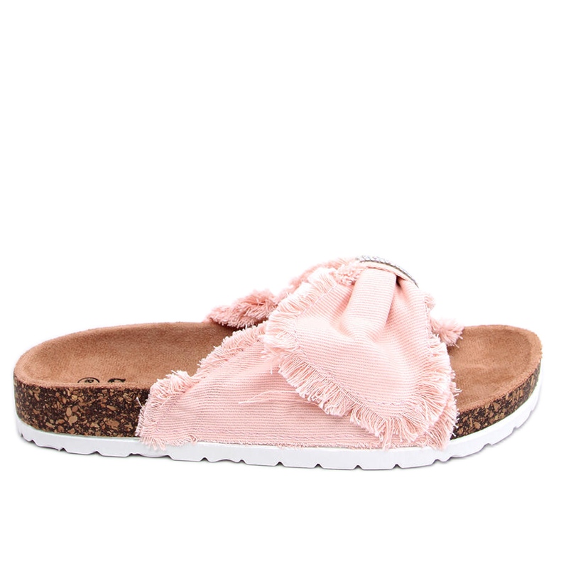 Plátěné pantofle na korkové růžové BG60P růžové růžový