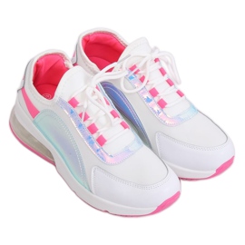 Bílé dámské sportovní boty F-3336 WHITE / FUSHIA bílý růžový