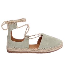 Zelené espadrilky svázané s kotníkem JH97P Green zelená