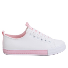 Dámské bílé a růžové tenisky A88-23 Pink bílý růžový Dámské bílé a růžové tenisky A88-23 Pink bílý růžový