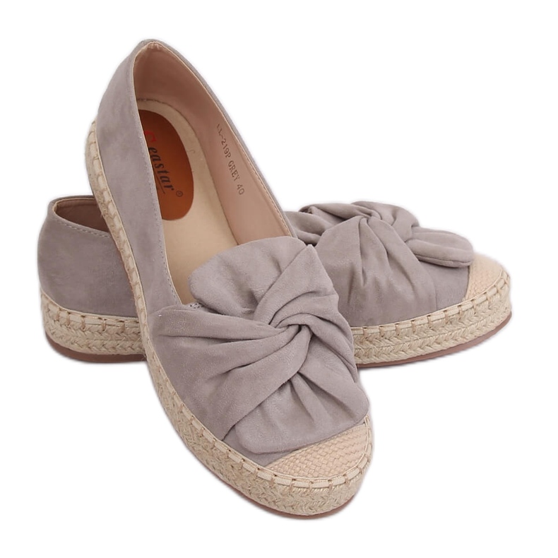 Šedé espadrilky pro ženy LL-219P Grey šedá