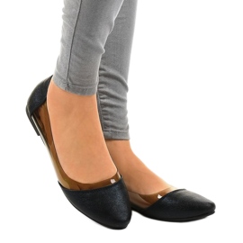 Černé průhledné balerínky B01-1A černý