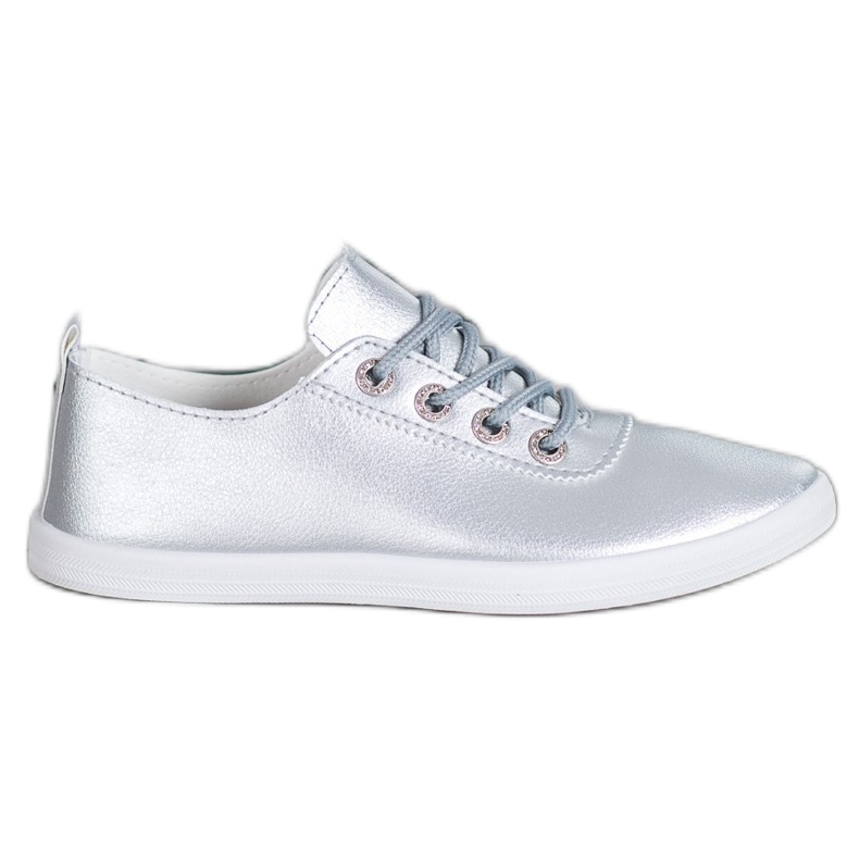 SHELOVET Stylové tenisky s eko kůží šedá