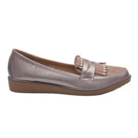 Khaki lakované klínové boty W-2 zelený