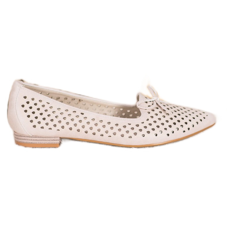 Goodin Elegantní prolamované balerínky hnědý