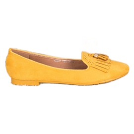 Fama Suede Lords s třásněmi žlutá