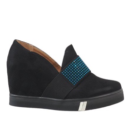 Černé lodičky na klínku T1715-1 černá Černé lodičky na klínku T1715-1 černá