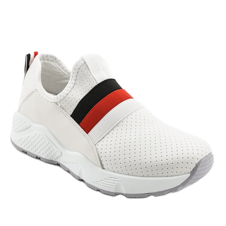 Bílé sportovní nazouvací boty NB256P-1 bílý Bílé sportovní nazouvací boty NB256P-1 bílý