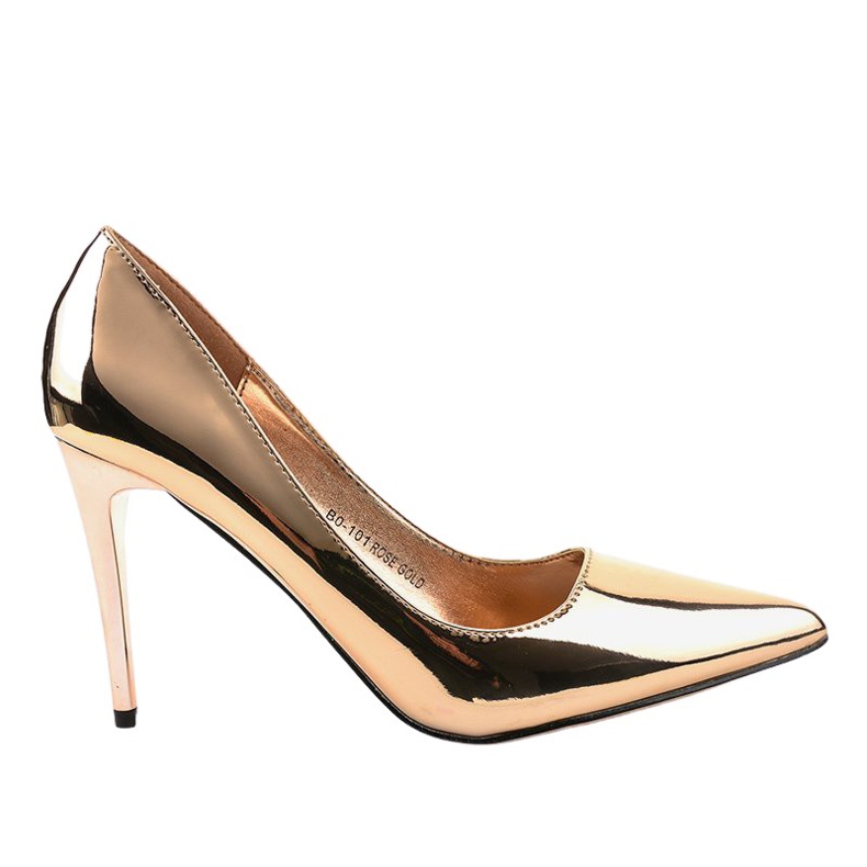 Zlaté, klasické, lakované podpatky BO-101 zlatý