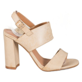 Small Swan Sandály se vzorem hnědý Small Swan Sandály se vzorem hnědý