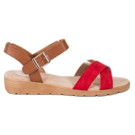 SHELOVET Stylové sandály červené SHELOVET Stylové sandály červené