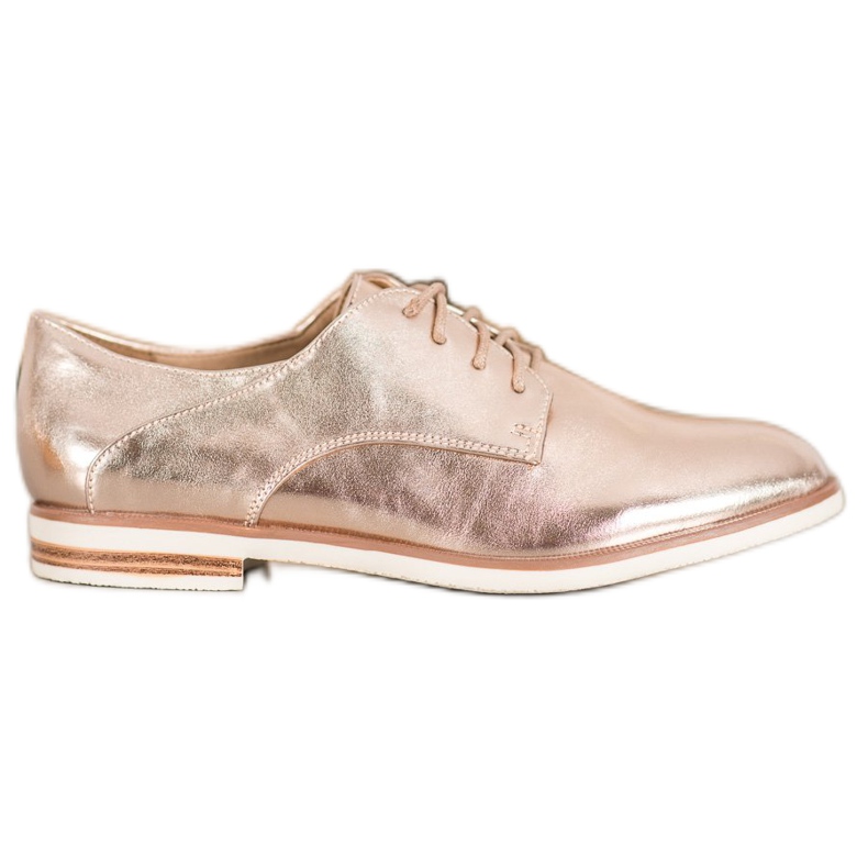 SHELOVET Zlaté boty s eko kůží zlatý