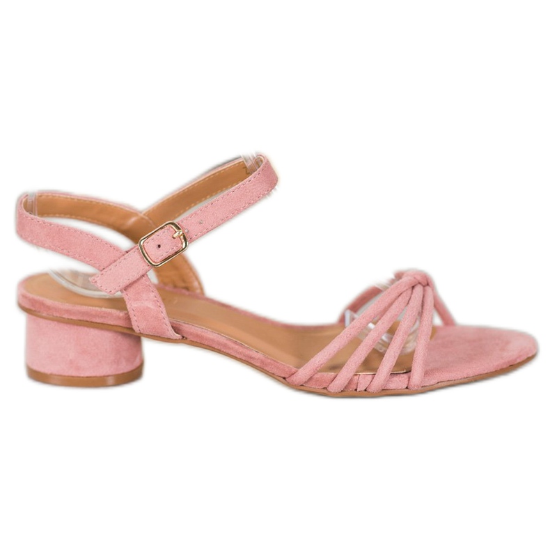 Small Swan Sandály na nízkém podpatku růžový