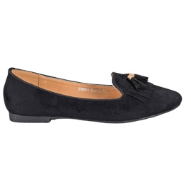 Fama Suede Lords s třásněmi černý